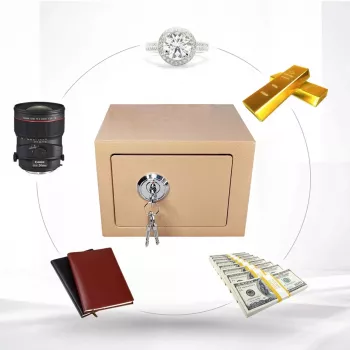 Kľúčenka Extralink S-404 home office zlatá — nástenný trezor na kľúče, kompaktná kľúčenka