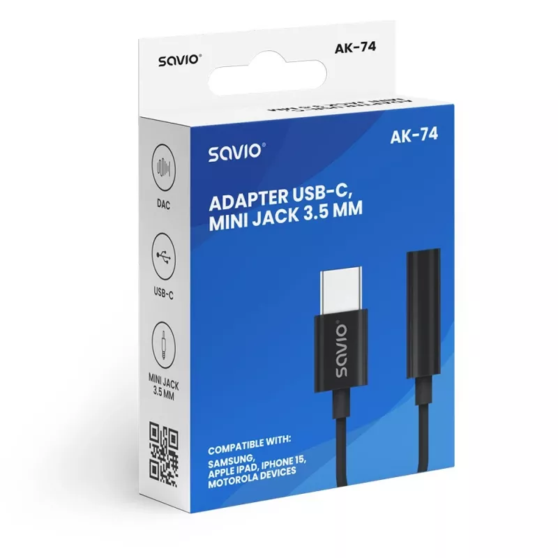 Adaptér audio USB-C Jack 3,5mm AK-74