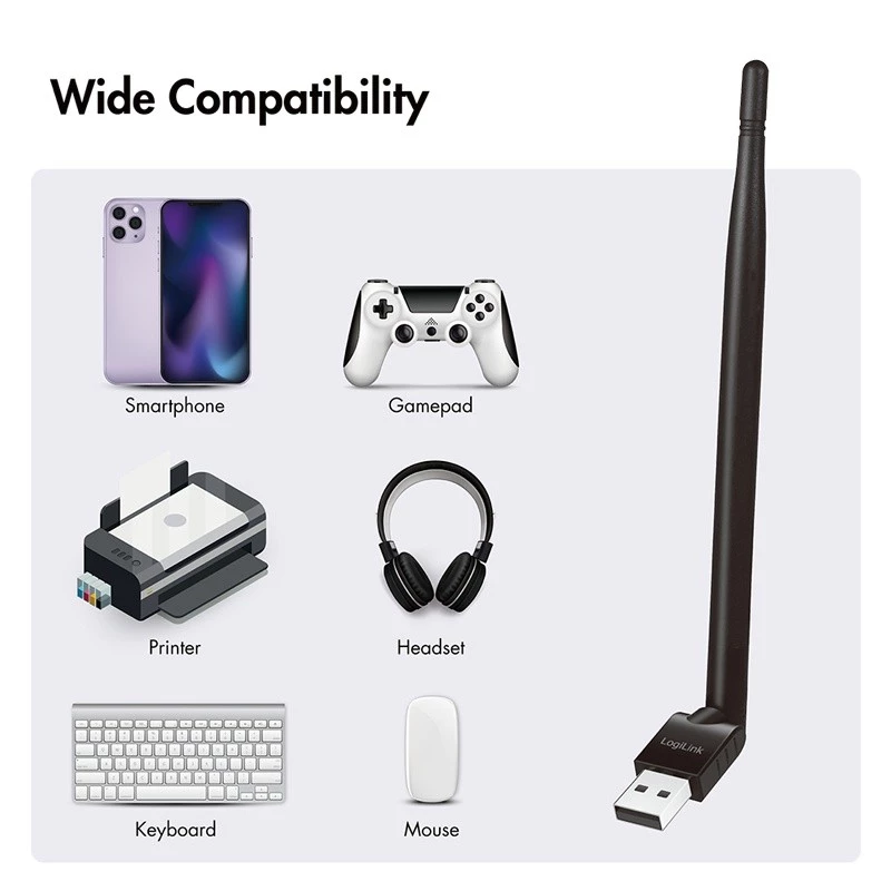 LogiLink USB - Bluetooth 5.3 adaptér s anténou, čierny dosah: 150 m, pripojenie: USB-A konektor samec, Bluetooth - 1 kus (BT0067)