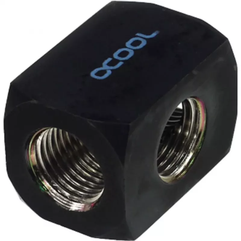 Alphacool HF Anschlussterminal TEE T-kus okrúhly G1/4 - Deep Black (17030)