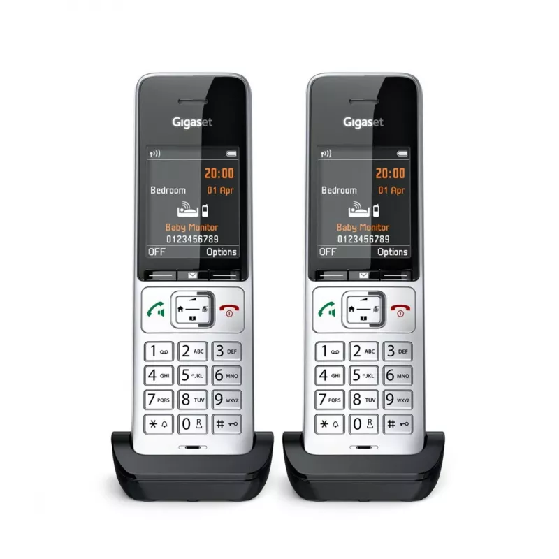 Gigaset COMFORT 500HX duo analógový/DECT telefón identifikácia volajúceho čierny, strieborný