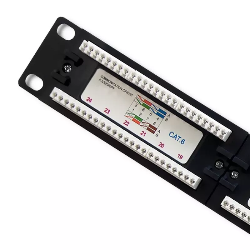 Patch panel RACK 24 portov, Cat.6 UTP