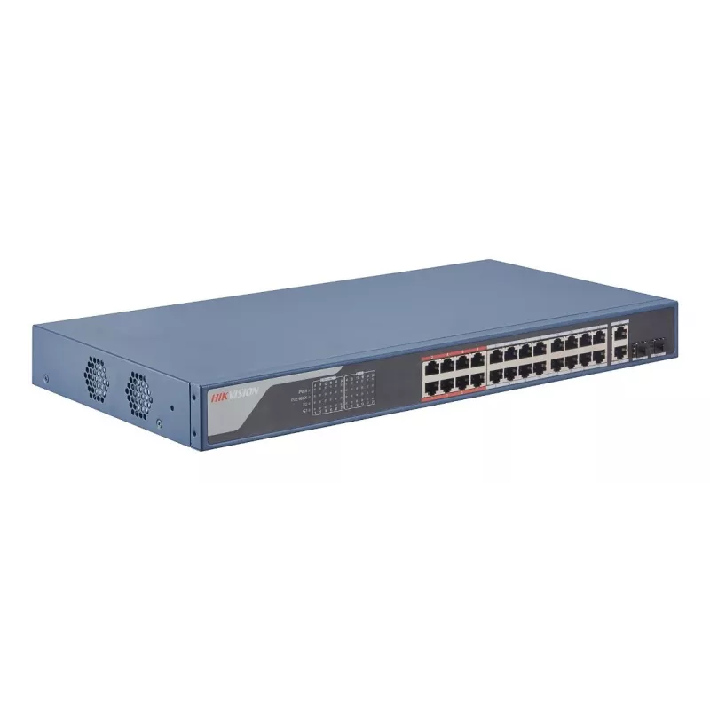 Hikvision DS-3E1326P-EI(B) Smart Managed PoE switch, 24x 10/100 PoE+, PoE rozpočet 370 W