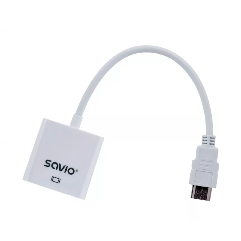 Savio CL-27B videokáblový adaptér 0,1 m HDMI Type-A (štandard) VGA (D-Sub) biely