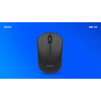 Bezdrôtová myš SAVIO MB-03, Bluetooth rozhranie, 1000 DPI, batéria AA, 99×60×39 mm, 51 g, prijímač v balení
