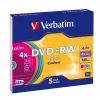 VERBATIM 43297 Verbatim DVD+RW slim Jewel Case 5 4.7GB 4x farba
