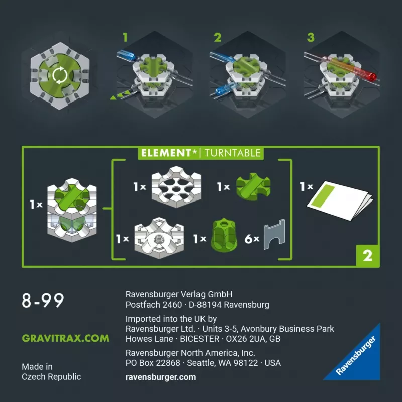 Ravensburger GraviTrax PRO Element otočný tanier hračka s guličkovou dráhou (22433)