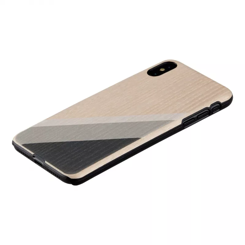 Puzdro na telefón man and wood pre iPhone XS Max — sivý oblek, čierna
