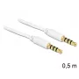 Audio kábel 3,5 mm DeLOCK 83439 0,5 m biely