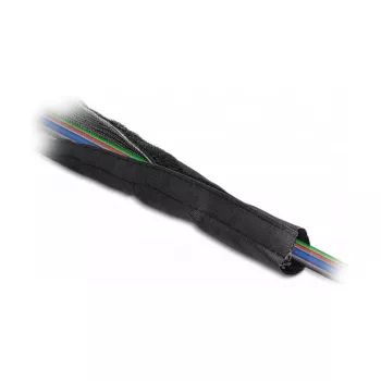 EMV tienená pletená hadica so suchým zipsom teplovzdorná 1 m x 20 mm čierna