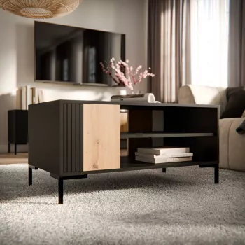 Cama MERCI konferenčný/záhradný stolík 100 x 55 x 49 cm čierna/dub artisan