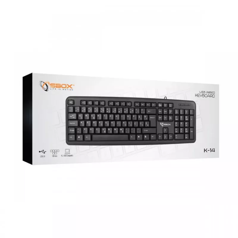 Sbox klávesnica s káblom USB K-14 US