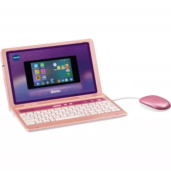 VTech Genio vzdelávací laptop ružový — detský vzdelávací laptop, interaktívna vzdelávacia a hracia pomôcka