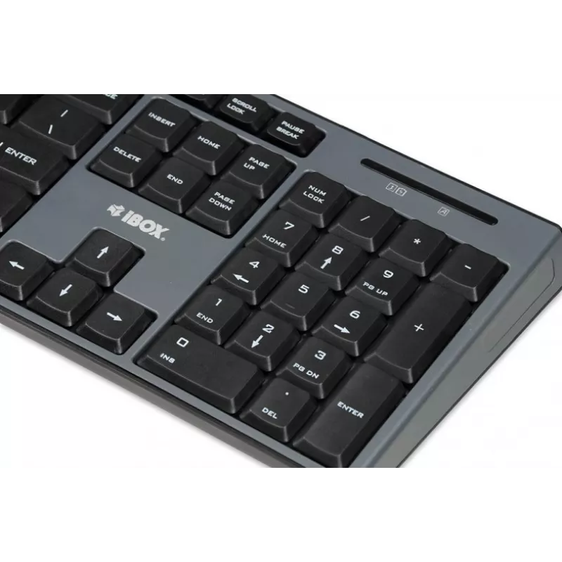 IBOX Desktop Kit Pro bezdrôtová súprava klávesnice a myši, QWERTY Full-Size 104 klávesov, 2,4 GHz, 1200 DPI, čierna