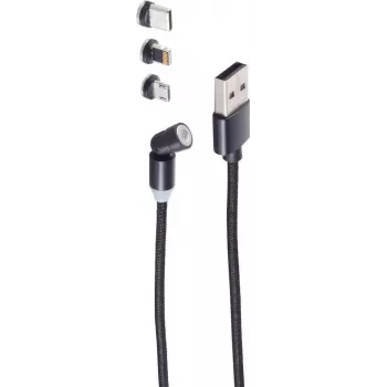 USB kábel ShiverPeaks BS14-19002 2 m USB-A USB-C/Micro-USB B čierny