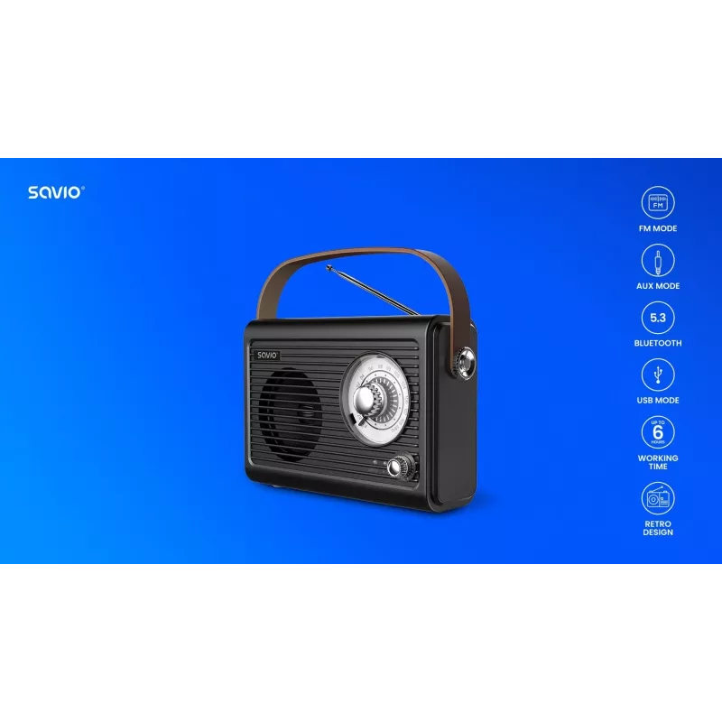 Prenosné rádio Savio RS-01 analógové čierne