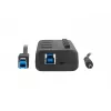 Natec Mantis 2 NHU-1557 4-portový rozbočovač USB 3.0, vstup USB Type-B, vypínače zapnúť/vypnúť, sieťový adaptér, čierny