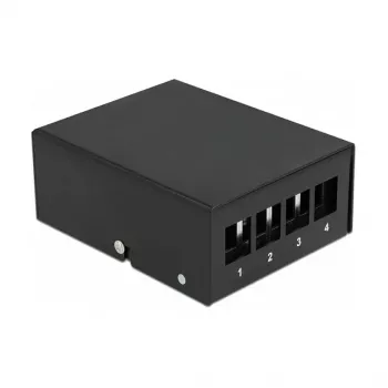 Patch panel DeLOCK Keystone 4 porty čierna