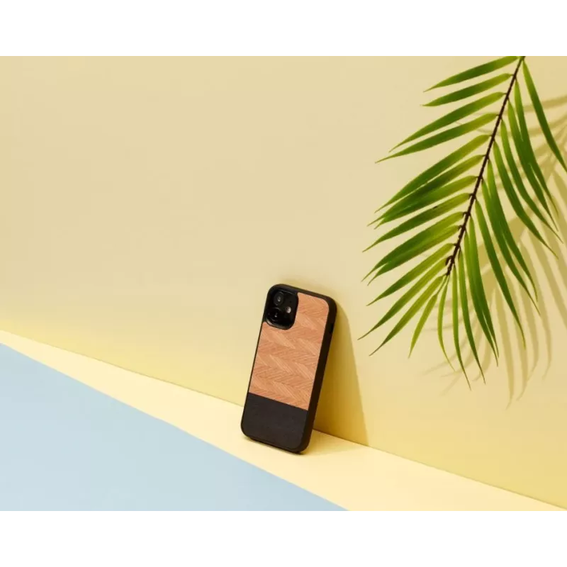 Ochranné puzdro Man and Wood pre iPhone 12 mini Herringbone Nero čierna