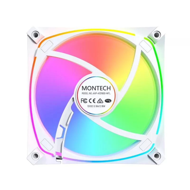 MONTECH AX120 PRO biely 120mm ARGB ventilátor skrine