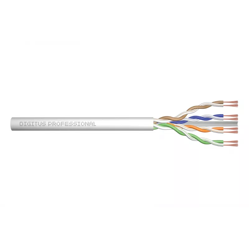 Sieťový kábel Digitus CAT 6 U/UTP krútený patch kábel, nezakončený 100 m, sivý