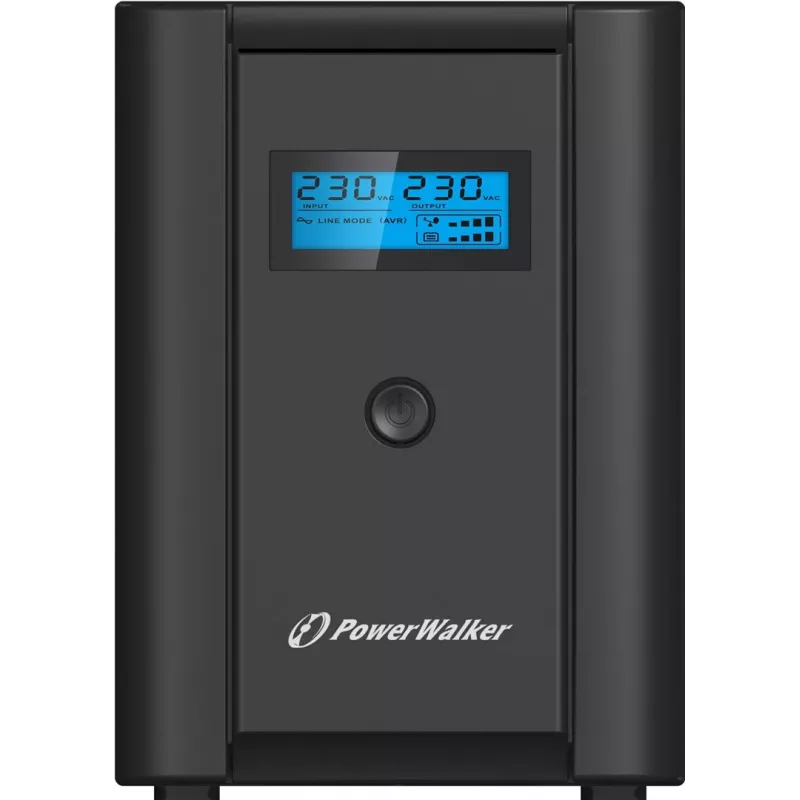 PowerWalker VI 1200 SHL UPS line-interactive 1200 VA (1,2 kVA), 600 W, 4 zásuvky (2x Schuko, 2x IEC C13), USB, LCD, čierny