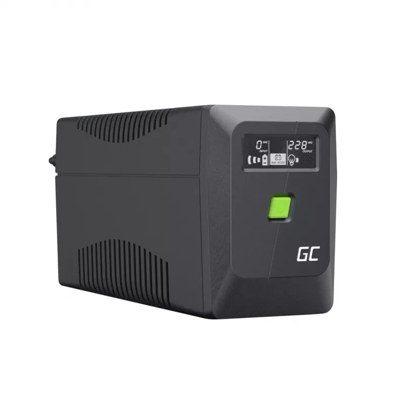 Green Cell PowerProof UPSLM360 650VA / 360W line-interactive záložný zdroj (UPS) s LCD, 12V 7Ah