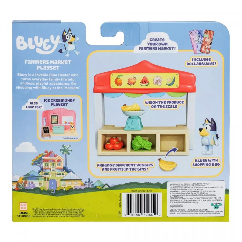 Sada hračiek figúrok TMTOYS Mini Bluey potravinový obchod BLU17555 – sada mini figúrok pre zábavu