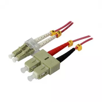 Optický 2-vláknový patch kábel 5 m LC-SC – 50/125 µm – OM4 – AD=2 mm – Synergy 21
