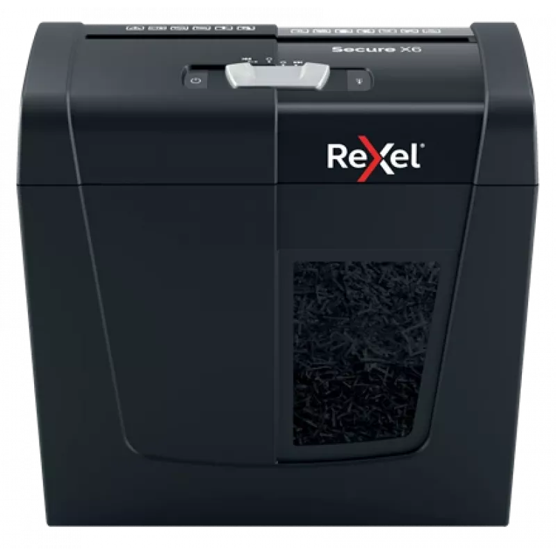 Rexel Secure X6 2020122EU skartovač papiera s krížovým rezom, P-4, 4x40 mm, 6 listov, kôš 10 l, 70 dB, čierny