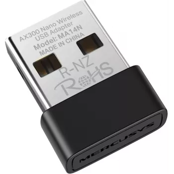 USB WLAN adaptér MERCUSYS MA14N — USB Type-A, 2,4 GHz Single-Band, až 287 Mbit/s, čierna