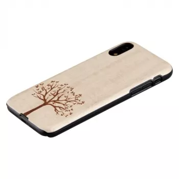Puzdro na smartphone man and wood pre iPhone XR — jabloňové drevo, čierny povrch