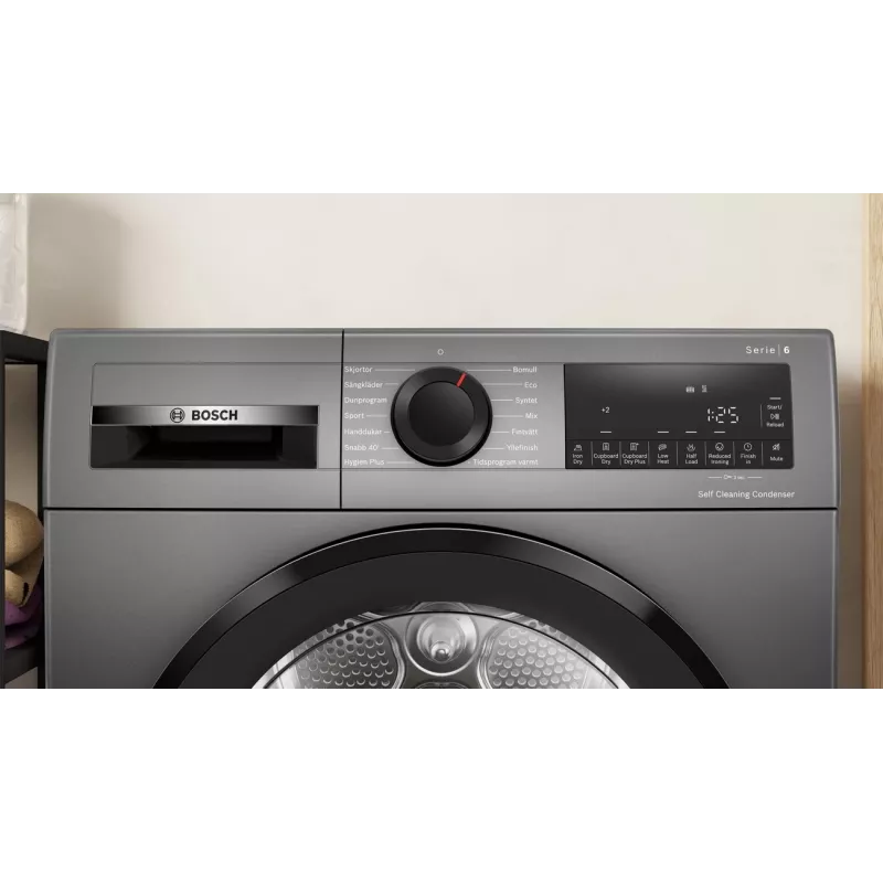Sušička bielizne s tepelným čerpadlom Bosch WQG245DXSN 9 kg