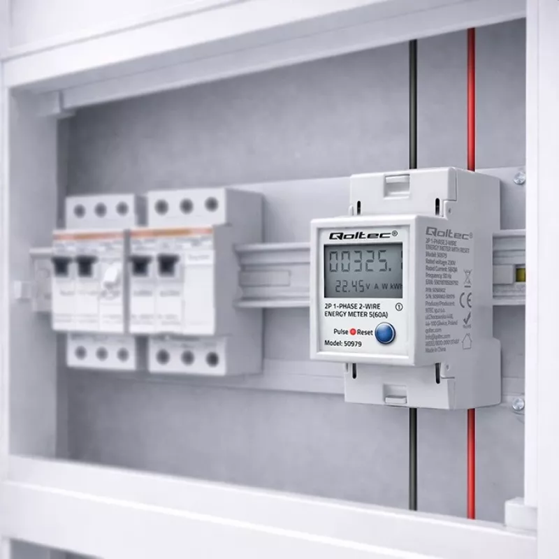 Elektromer QOLTEC jednofázový na DIN lištu 230V (MPN 50979)