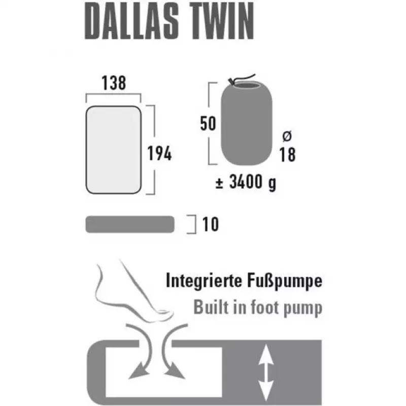 Kempingová nafukovacia matrace Dallas Twin 41033 (citronella)