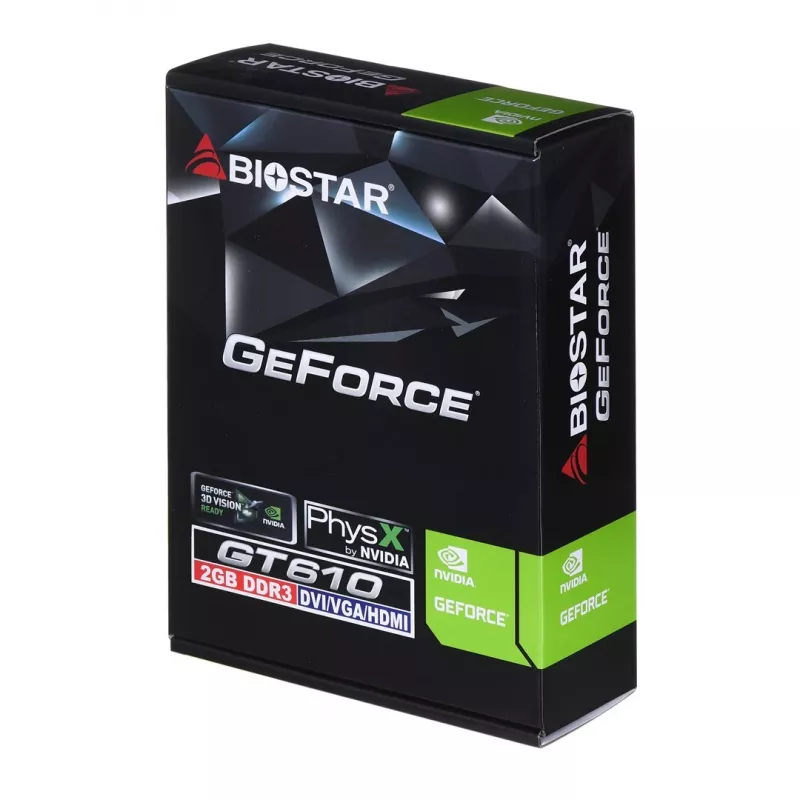 Grafická karta BIOSTAR GeForce GT 610 — 2 GB GDDR3, 64-bit, PCIe x16, 700 MHz