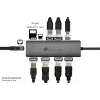 Alcasa HUB-C001A rozbočovač USB Type-C 5000 Mbit/s antracit