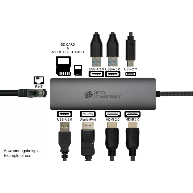 Alcasa HUB-C001A rozbočovač USB Type-C 5000 Mbit/s antracit