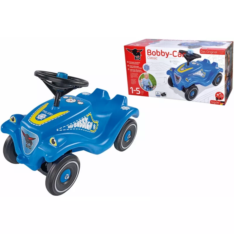 Šmýkacie auto Simba-Dickie BIG Bobby-Car Classic Police, tlačný pohon, plast, 4 kolesá, od 1 roka