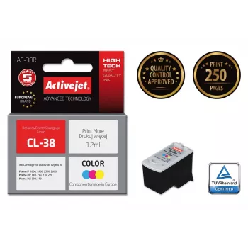 Activejet AC-38R atrament (náhrada za Canon CL-38; Premium; 12 ml; farebný)