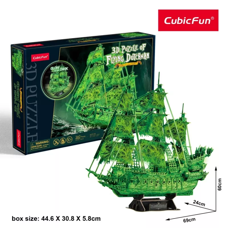 3D puzzle model Lietajúci Holanďan, ktorý svieti v tme, cubicfun 306-T4041H