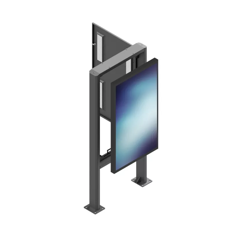 Edbak POK101 oceľové puzdro pre Digital Signage displej, čierna, na výšku 862x200x1981mm