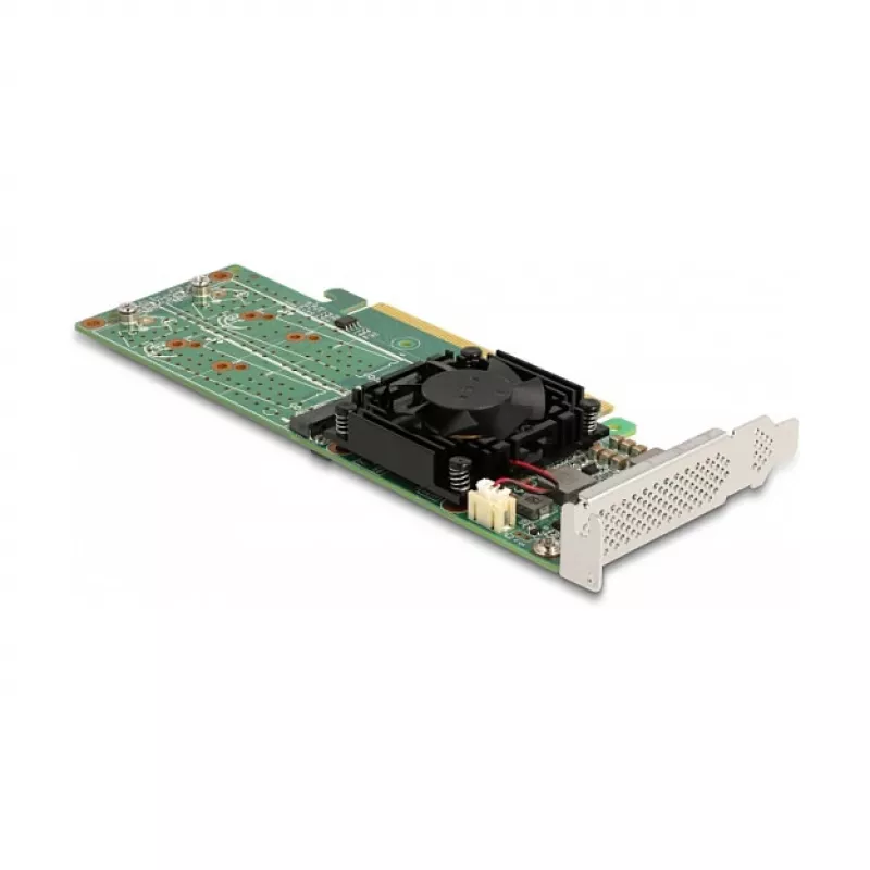 DeLOCK PCI Express x16 karta na 4 x interné NVMe M.2 Key M – low-profile formát