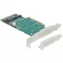 DeLOCK PCI Express x8 karta na 2 x interné NVMe M.2 Key M bifurkácia low-profile formát
