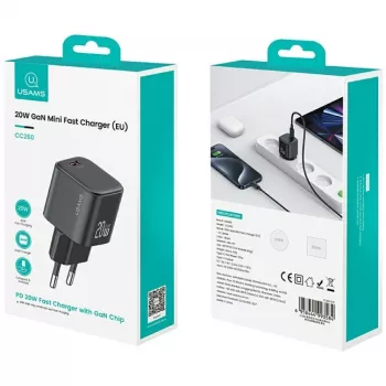 Nabíjačka usams USA001627 20W 1×USB‑C s káblom USB‑C — rýchlonabíjací adaptér pre telefóny a tablety