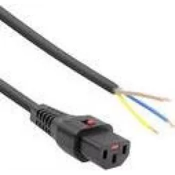 ACT napájací kábel C13 IEC Lock otvorený koniec čierny 3 m PC979 230V 10A