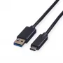 ROLINE - USB kábel - USB Type-C (M) - 9-pinový USB Type-A (M) - 1 m (USB 3.1) - zalievaný - čierny (11.02.9011)
