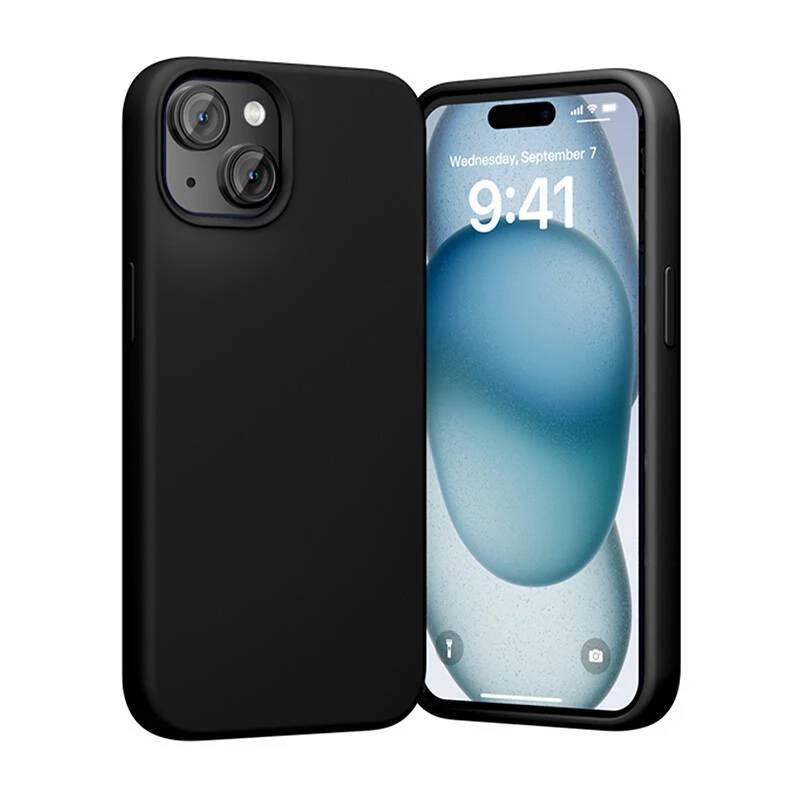 Silikónové puzdro Vention KUFB0-20 pre iPhone 15 Plus — čierne, tenké ochranné puzdro