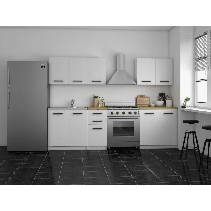 Topeshop KUCHNIA SET 200 BIEL nábytková súprava do kuchyne a jedálne