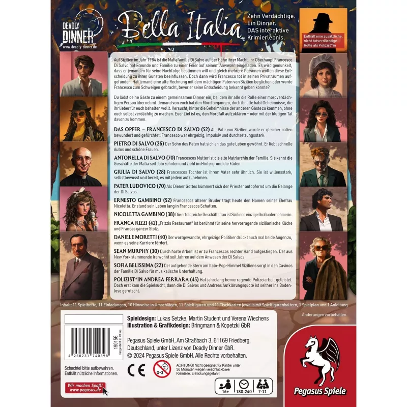 Deadly Dinner - Bella Italia, spoločenská hra